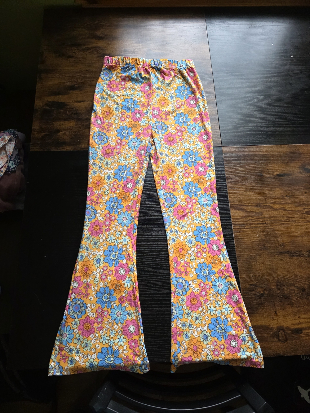 Groovy Retro 70s Floral Flare Leggings | Boho Bell Bottoms
